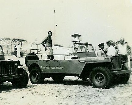 US Coast Guard long jeep. Smiths Point Station, 1945
