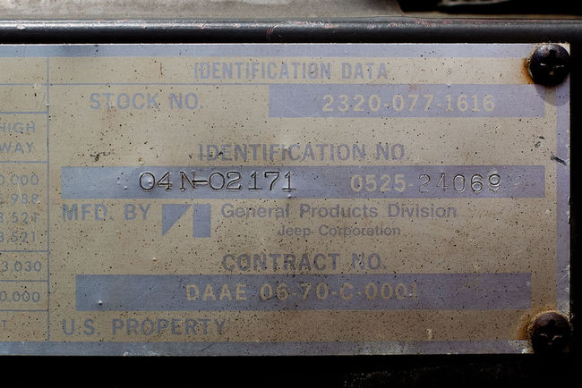 M35A2 Data Plate