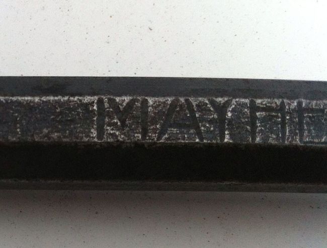Offset Mayhew screwdriver marking close up