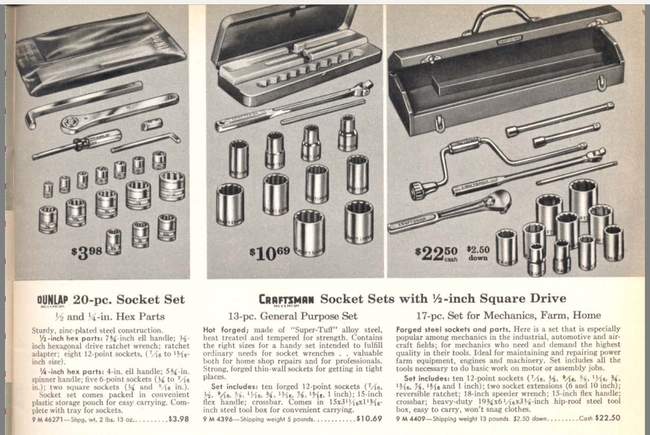 Dunlap Hex drive set from the '60 catalog