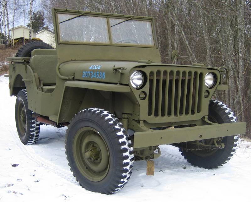 and a Willys MB without