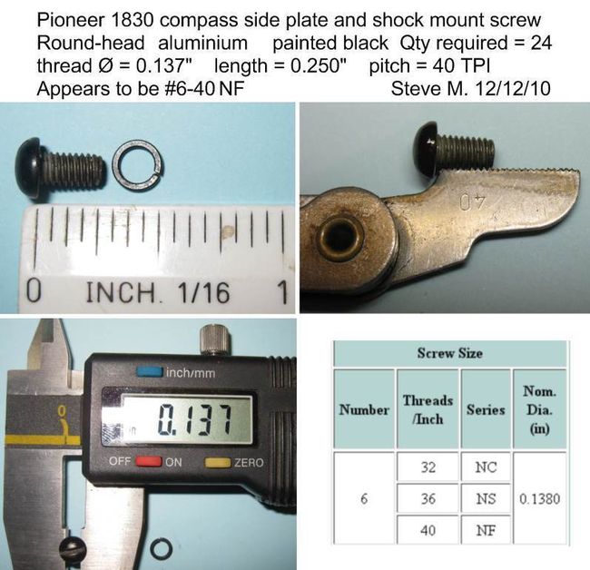 Pioneer 1830 compass aluminium screw