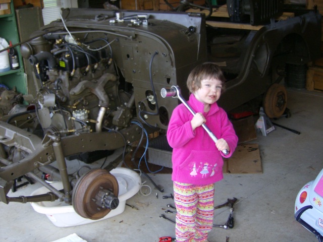 Sarah Working on the Jeep