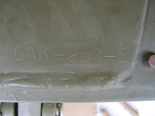 serial number below right hand headlamp guard