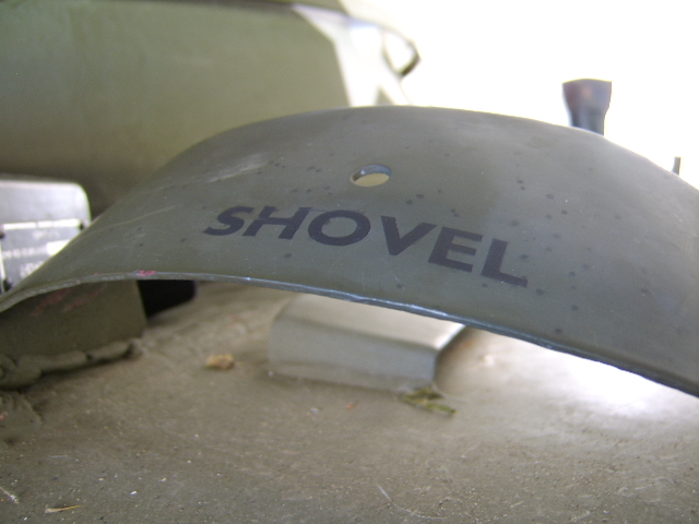 shovel decal on shovel bracket