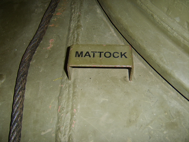 mattcok decal on mattock head bracket