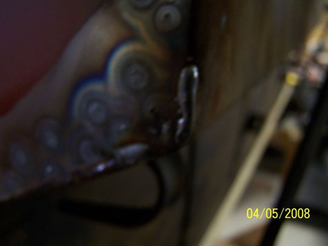 close up of spot welds