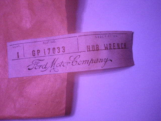 Hub Wrench Frod GP17033 label