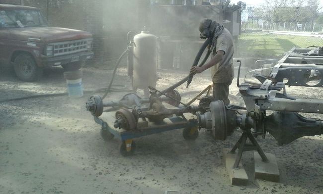 axles sandblasting