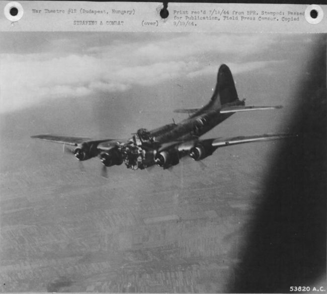B-17 was direct hit over Budapest, Hungary