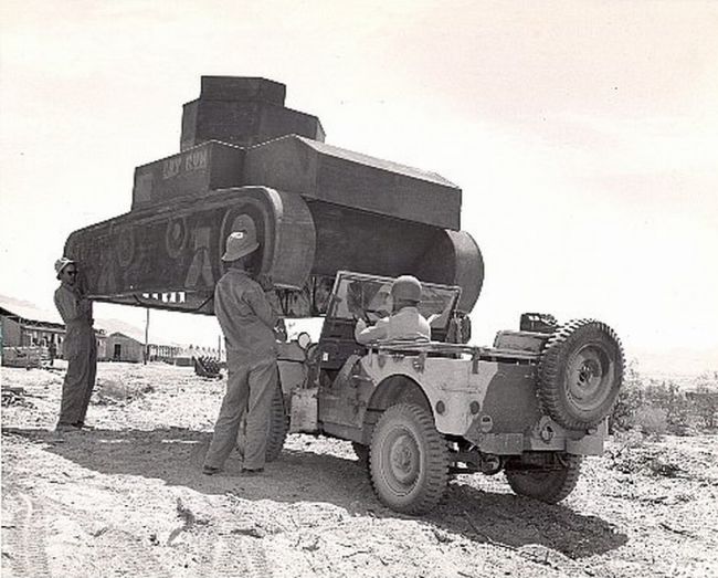jeep driven dummy tank