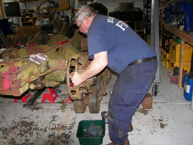Removing rear idler