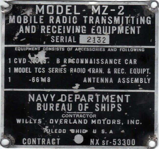 MZ-2 Dataplate