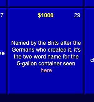 Jeopardy Quiz Show Answer