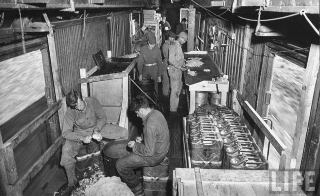 Army kitchen on a train