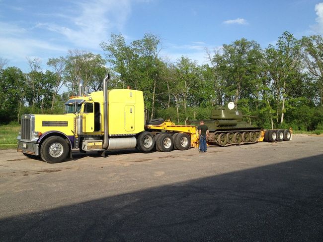 Fendryk Transport LLC hauling a T-34