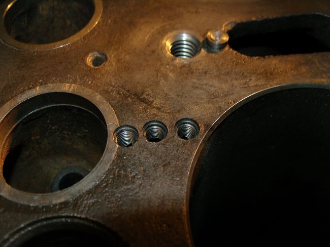 Engine crack / head bolt thread repairs