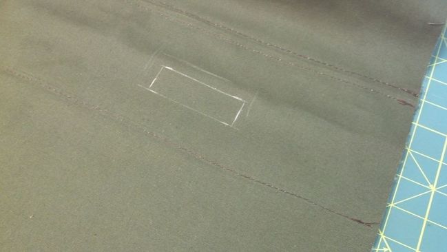marking for the latch to be cut