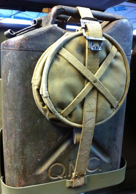 1943 gas can on the Jeep