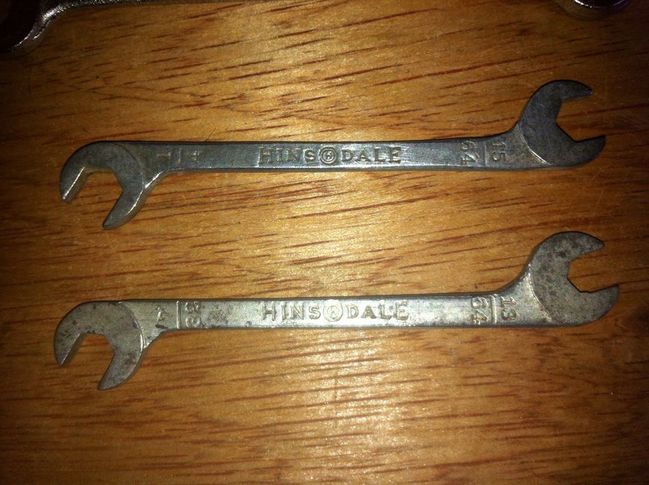 Two Hinsdale ignition wrenches