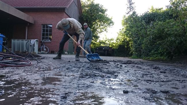cleaning the driveway