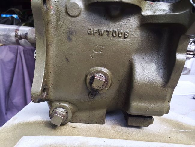 T84J Ford GPW 7006 Transmission Case Markings
