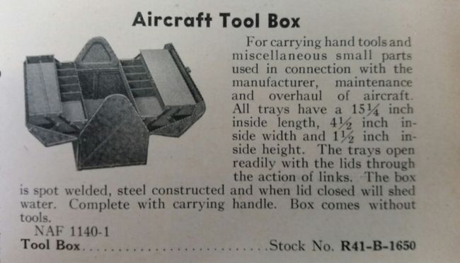 NAF Kennedy tool box listing