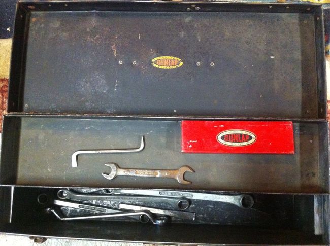 Dunlap box with tools inside
