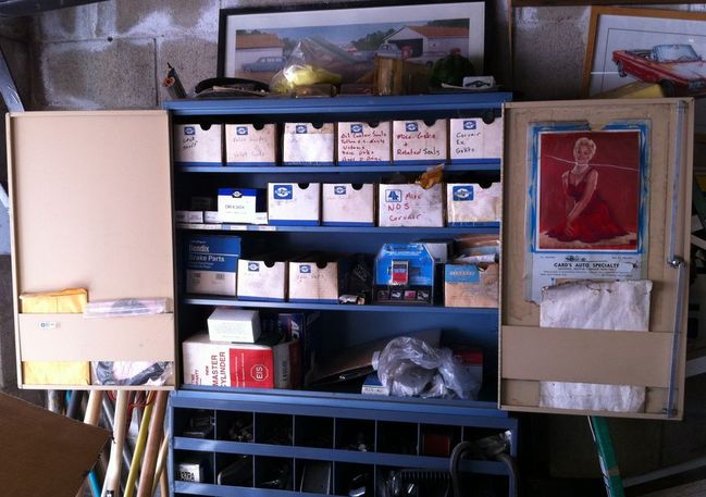 Cabinet with doors open