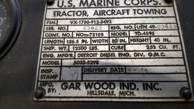 Gar Wood Data Plate