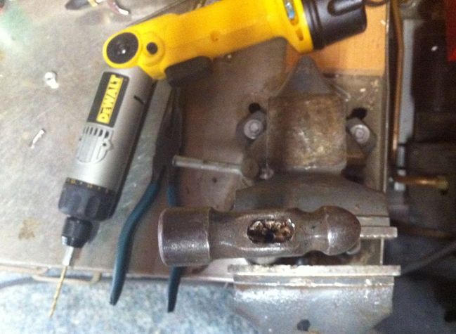Drilled out old handle