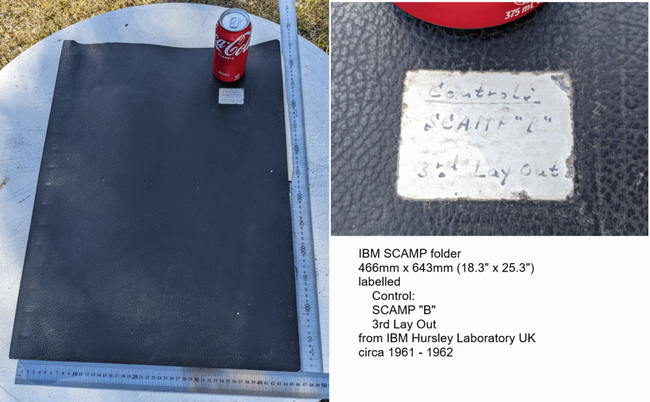 IBM SCAMP folder from Hursley Labboratory UK 1962