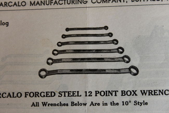 '41 Barcalo price sheet DBE wrenches