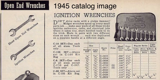 Blue Point ignition wrench catalog listing