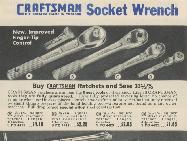 1942 Craftsman ratchet catalog page