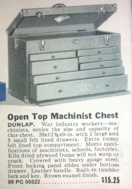 Dunlap Machinists box from the 1942 Craftsman catalog