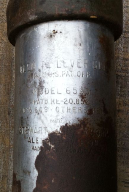 Alemite Jeep grease gun cleaned up markings
