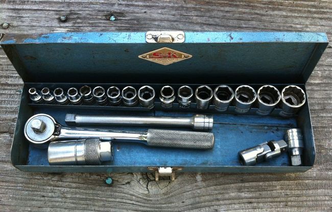 S-K blue toolbox 1/4&quot; &amp; 3/8&quot; socket set