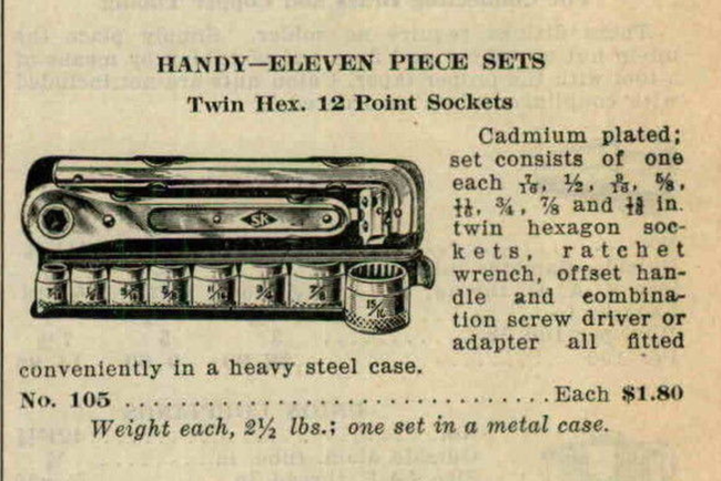 1939 S-K Hex #105 socket set