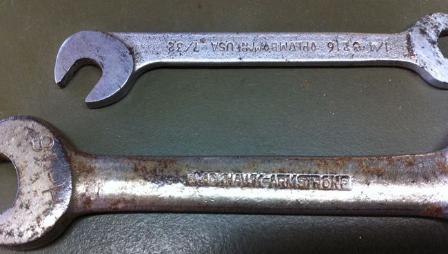 Plomb ignition wrench and Blackhawk-Armstrong markings