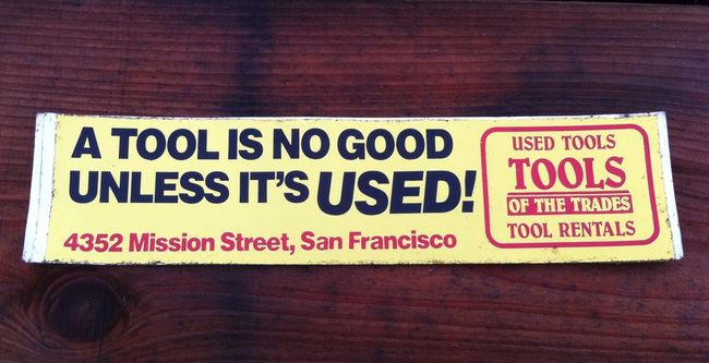 Used tool sticker