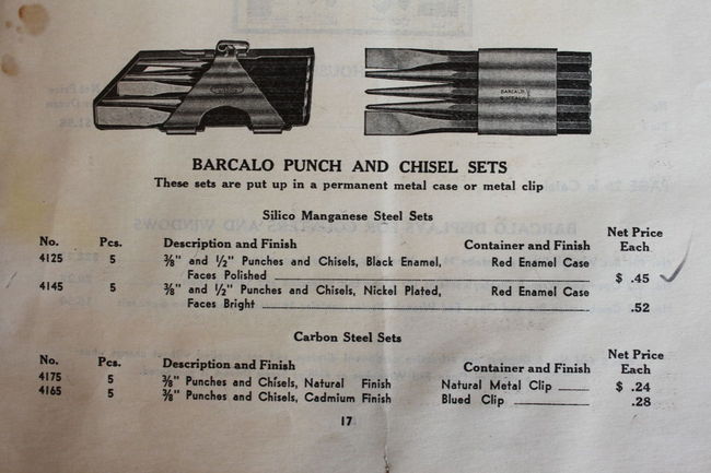 1941 Barcalo price list