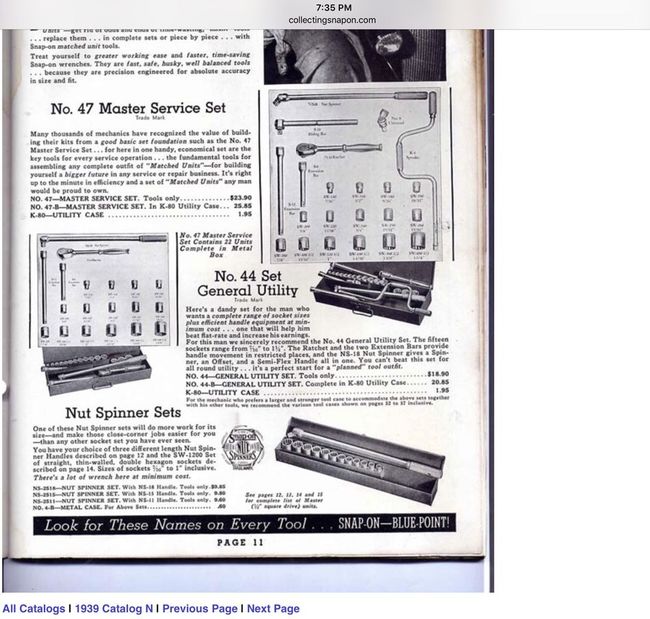 1939 Snap-on catalog page