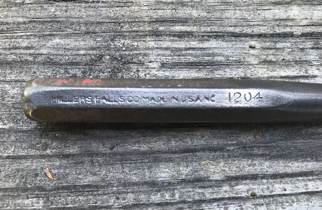 Millers Falls center punch markings