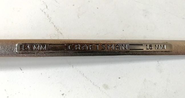 Craftsman metric =V= DBE wrench markings