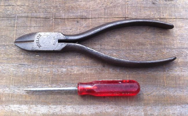 Xcelite dykes and small screwdriver