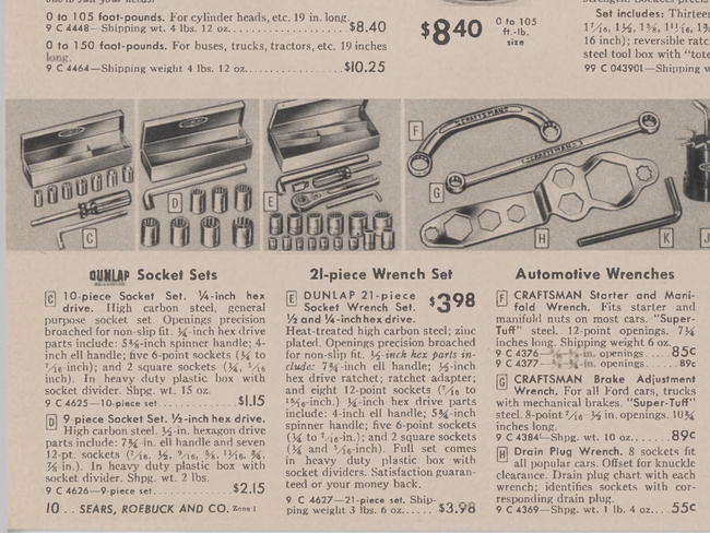 Dunlap Hex drive set