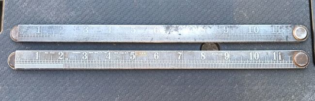 General and Starrett folding rule comparison
