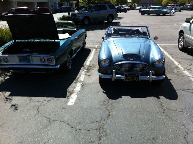 Car show late convertible and Austin Healey