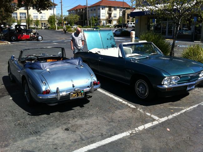 Car show late convertible and Austin Healey